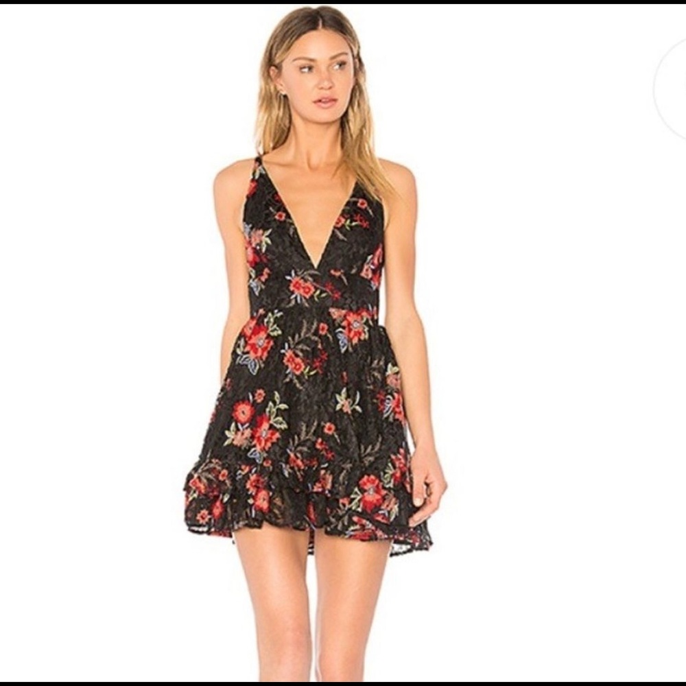 Lovers + Friends | Floral Lace Mini Dress, M
